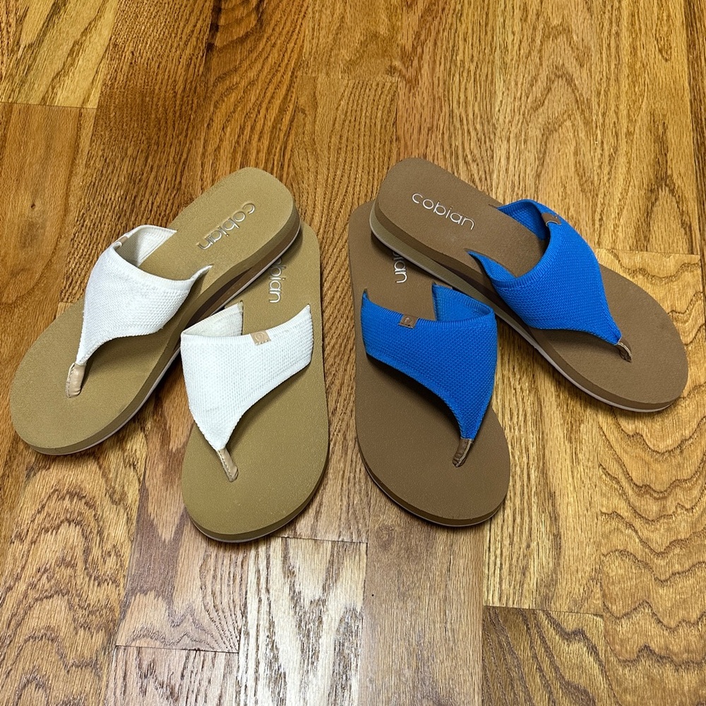 Cobian women's Sandals - Tan, Blue, and White